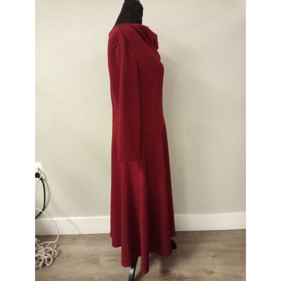 Danny and Nicole Women's Red Cowl Neck Midi Dress Size 16 - Picture 4 of 8